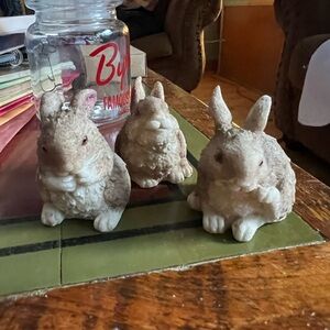 Adorable Tan Rabbit Figurines Set